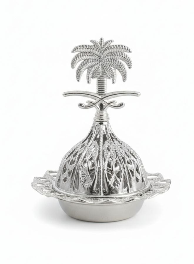 Arabic Incense Burner – Elegant Metal Incense Holder Made of High-Quality Iron with Removable Lid – Perfect for Evenly Spreading Fragrance, Home Decor, Special Occasions & Luxurious Gift for Friends and Family-Silver - Image 1